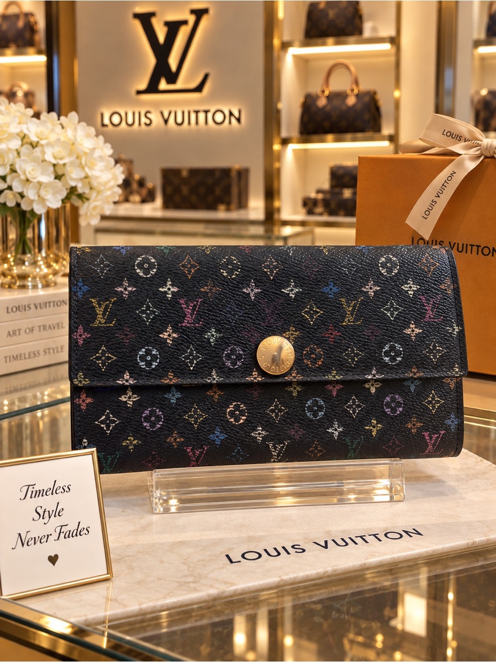 Louis Vuitton x Murakami Multicolor Sarah Wallet EUC